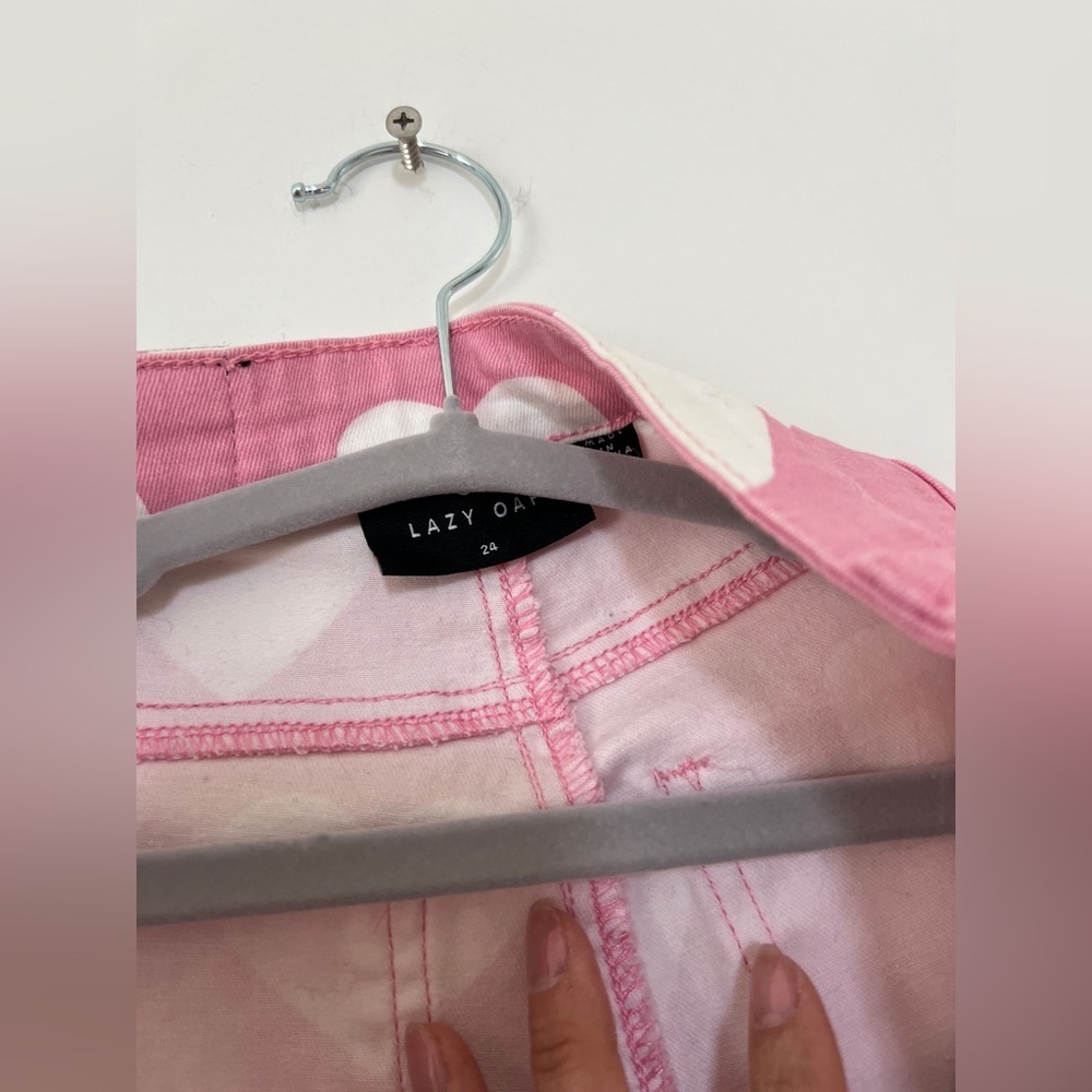 Lazy Oaf Pink Heart Jeans 24 some marks * - Picture 2 of 7